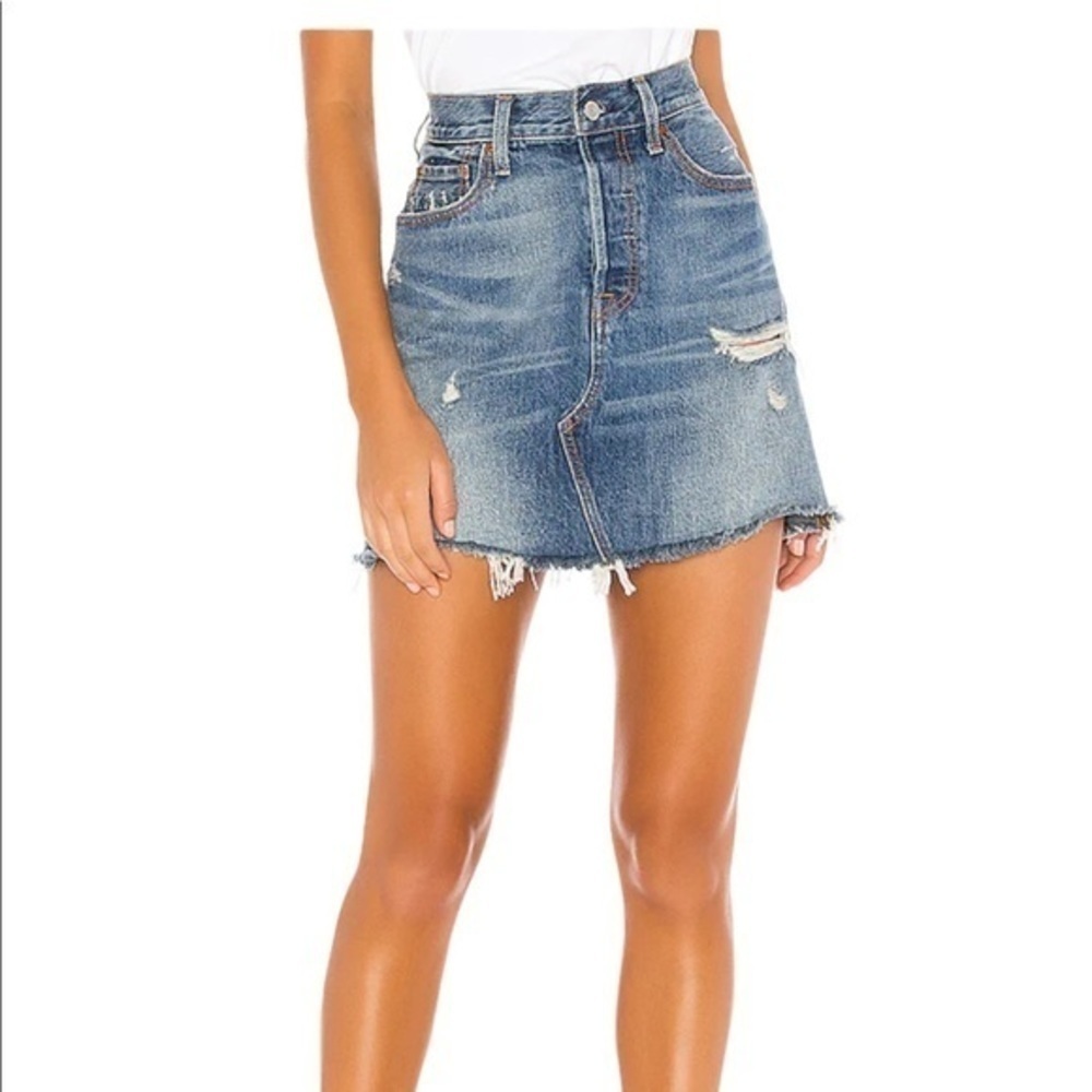 Levi's Women's High Rise Deconstructed Denim Skirt size 24